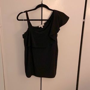 Asymmetrical black top by Faith and Joy.  Size Large.